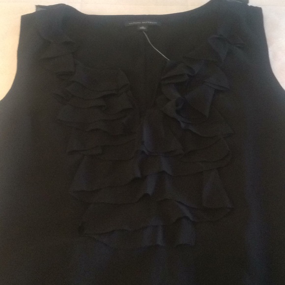 Banana Republic silk ruffles little black dress 14 - Picture 3 of 5